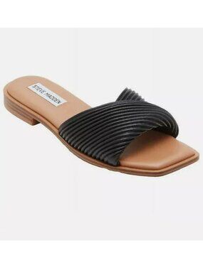 Steve Madden flat size 9 Women's sandals (black)